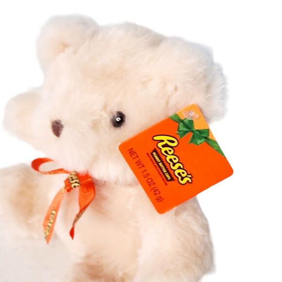 Reese’s Teddy Bear Plush Stuffed Animal 7 In Tag Attached Galerie Neck Ribbon - Picture 3 of 6
